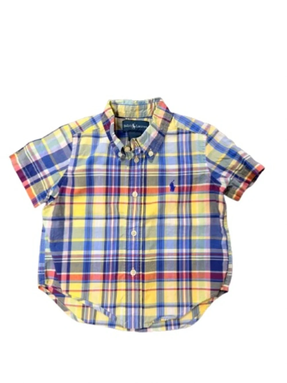 Ralph Lauren Baby Boys 18M Madras Plaid Button Down Shirts Lot of 2